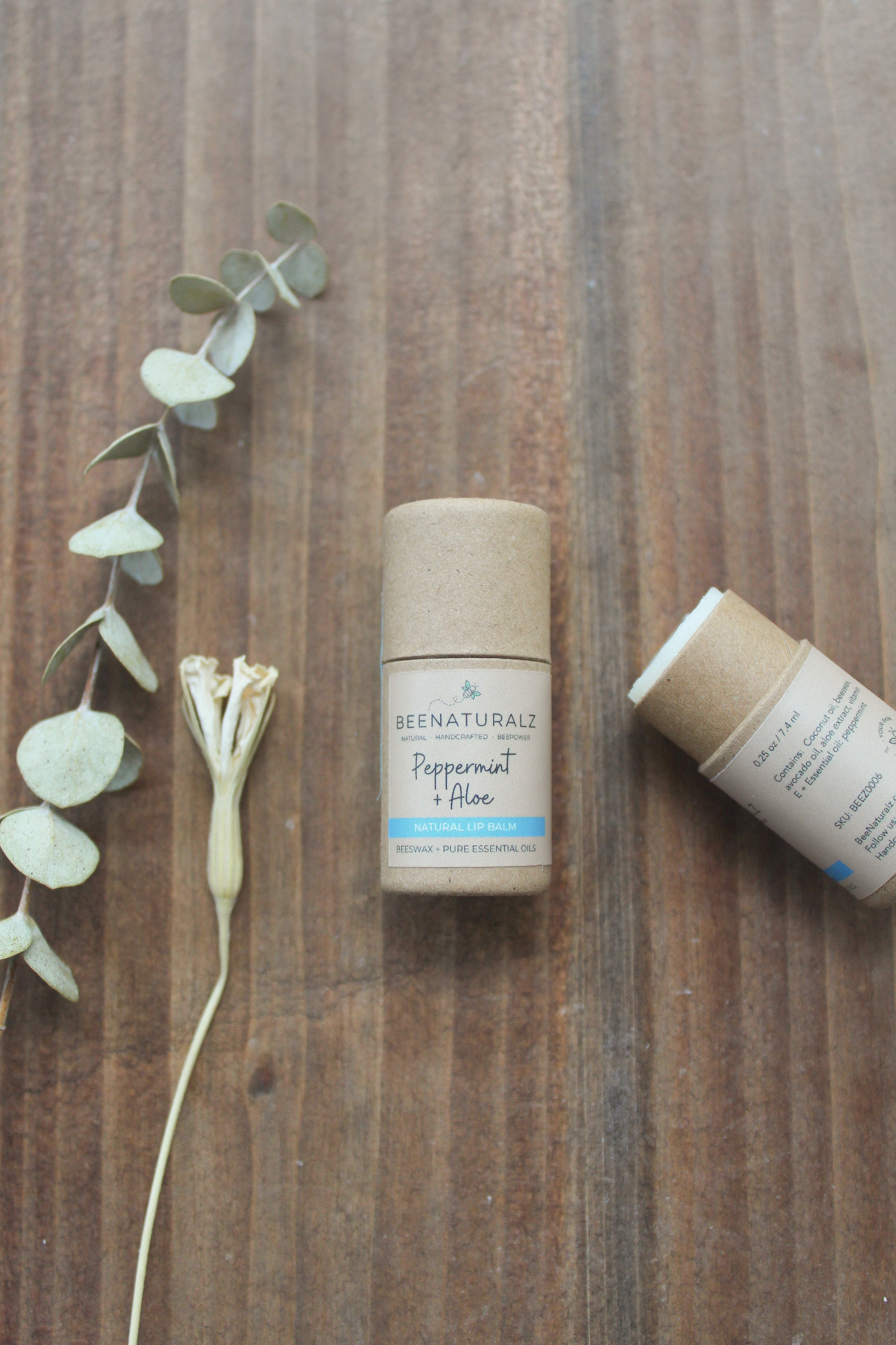 Beeswax Lip Balm - Peppermint + Aloe