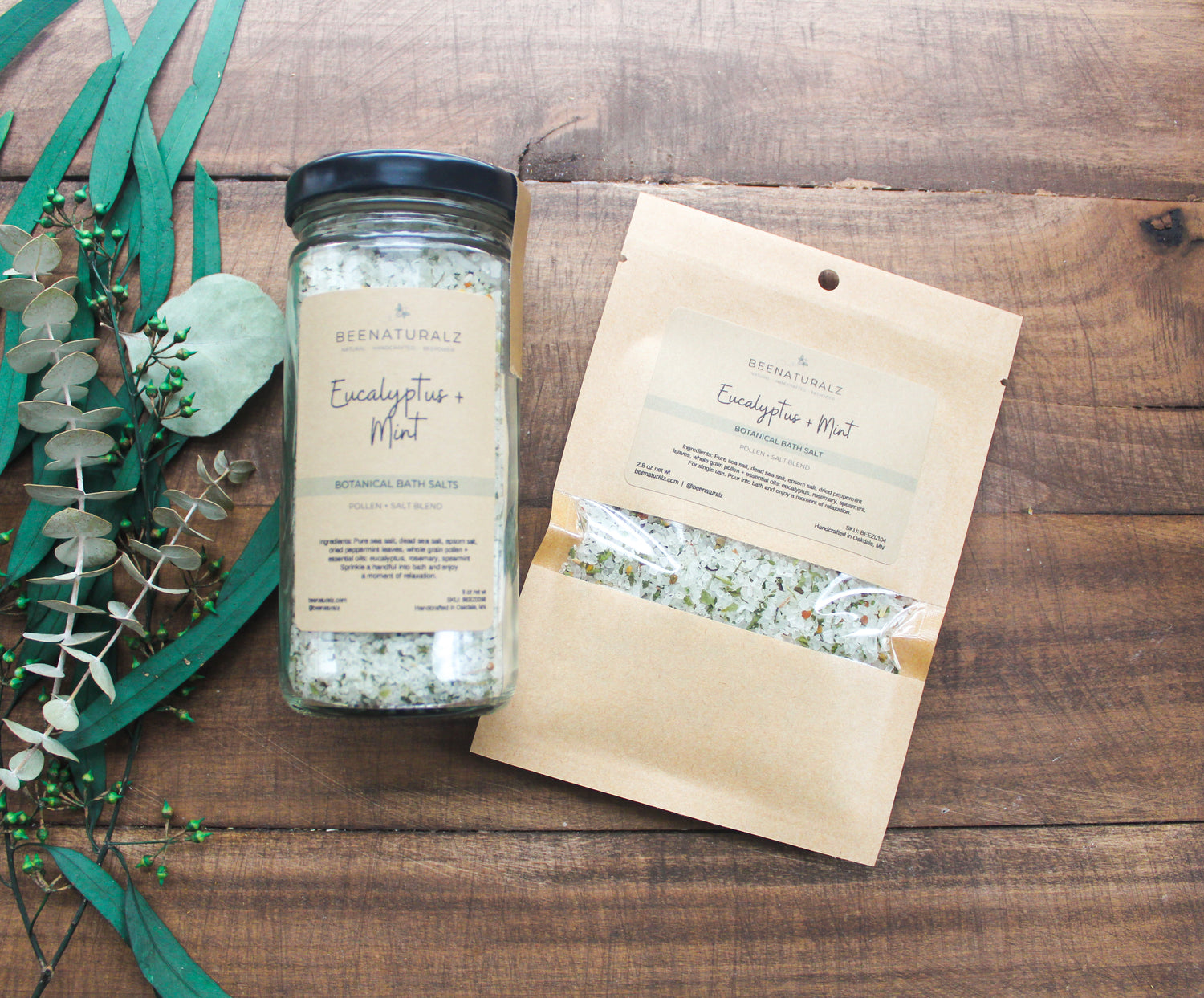 Botanical Pollen Bath Salts - Eucalyptus Mint