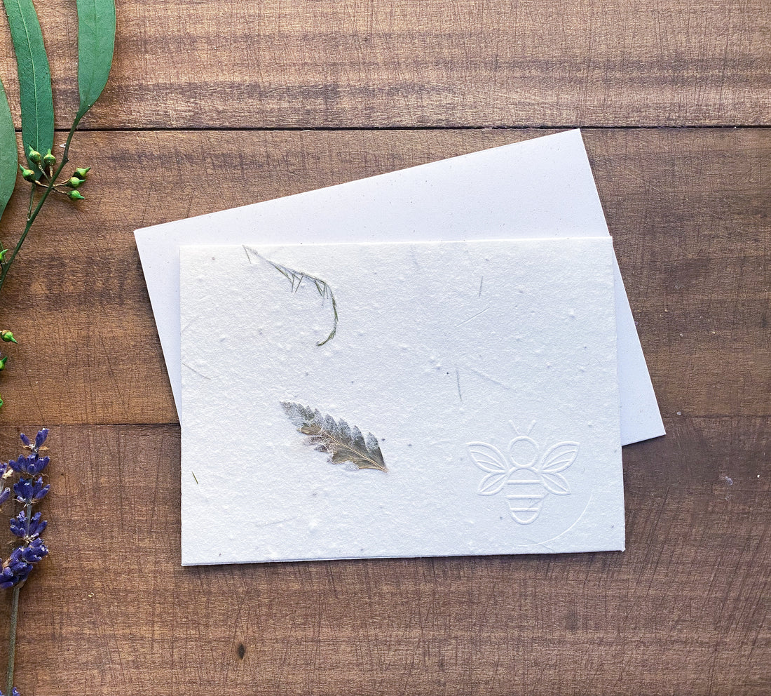 Handmade Note Card - Seeded + Plantable