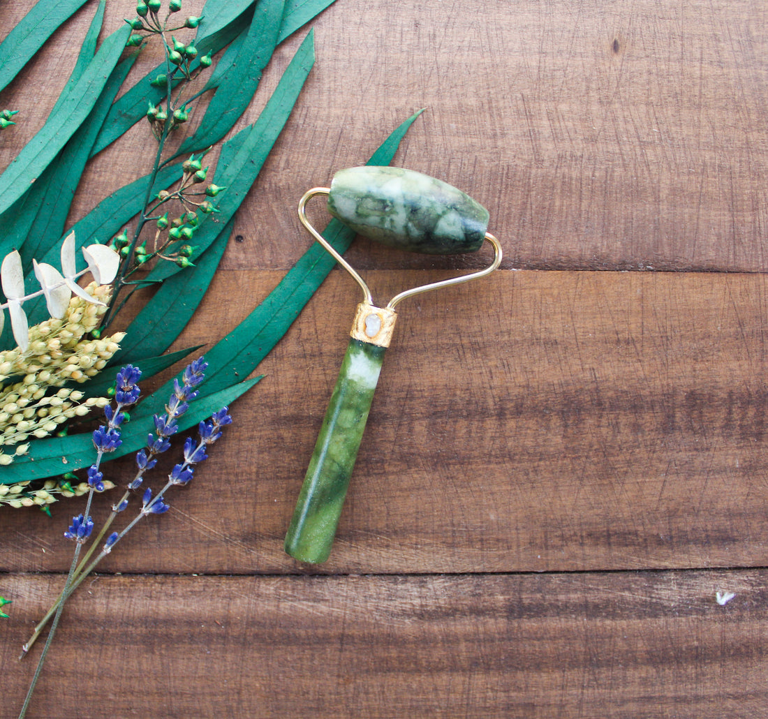 Handmade Jade + Moonstone Roller
