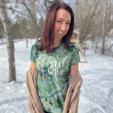 Ice-Dyed Short Sleeve Stay Wild Women’s Cotton Tee